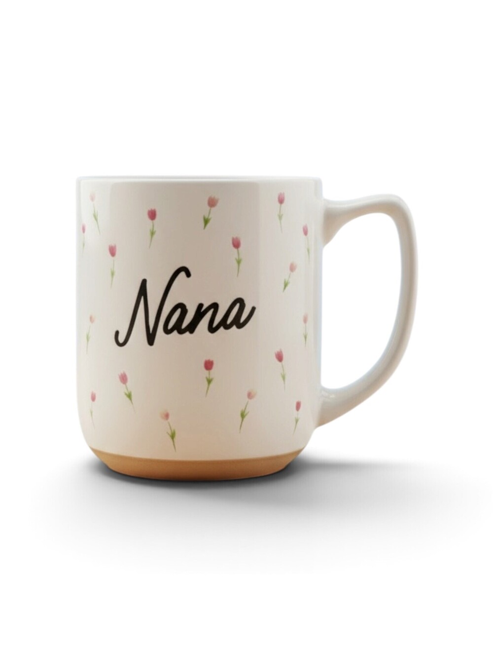 Sunday Morning Ceramics Nana Mug Pink Tulip Floral Coffee Cup Grandma Gift